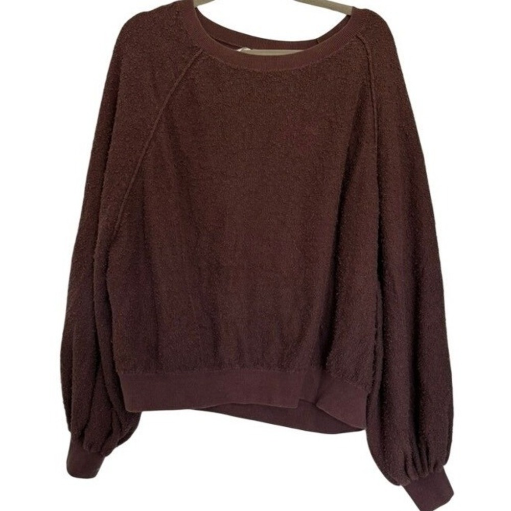 Free People Found My Friend Pullover Plum Burgundy Size Medium OB1222468